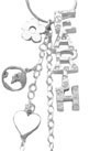 Embossed Earth Necklace with Hanging Charms